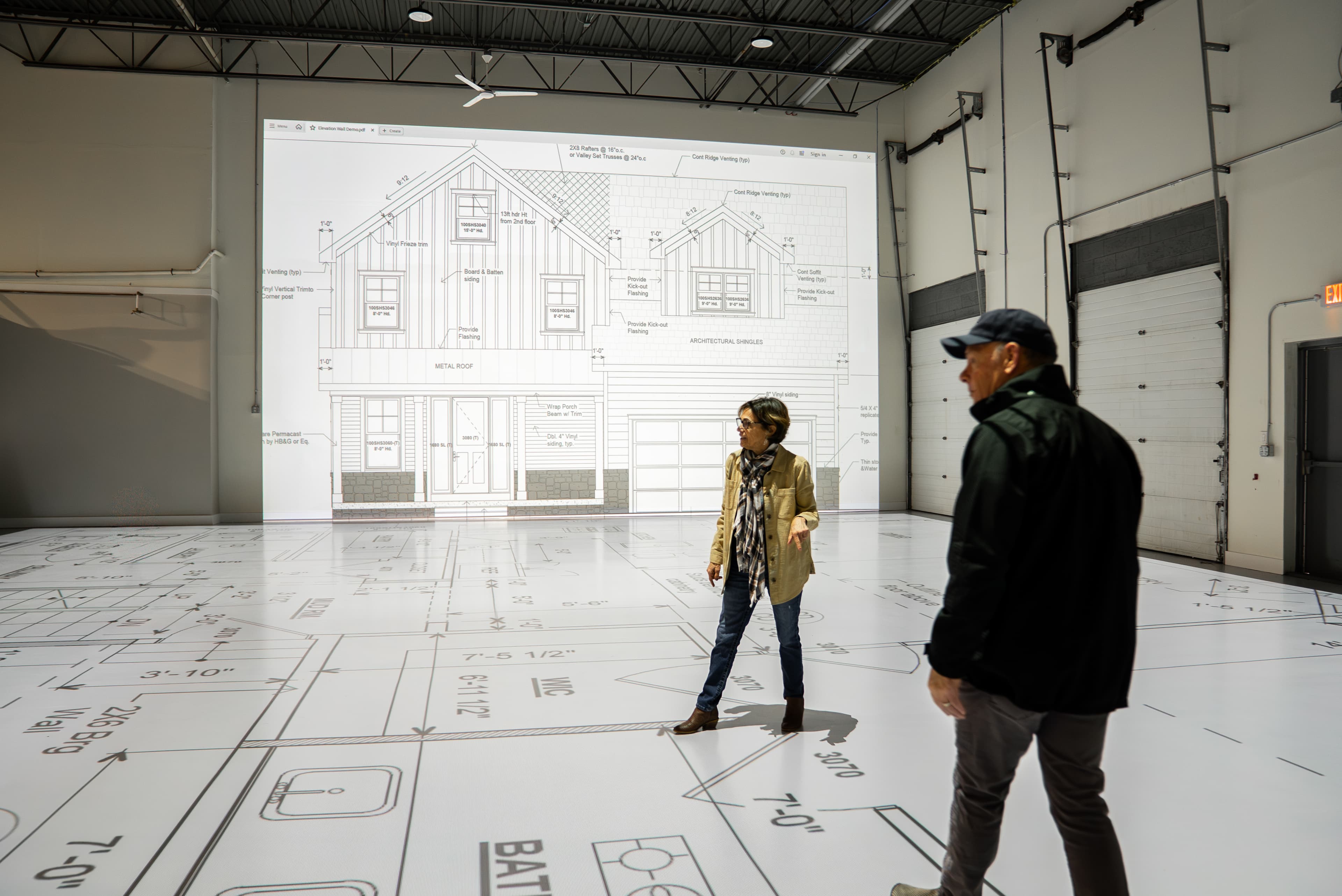WalkThru projection setup in a large-format environment